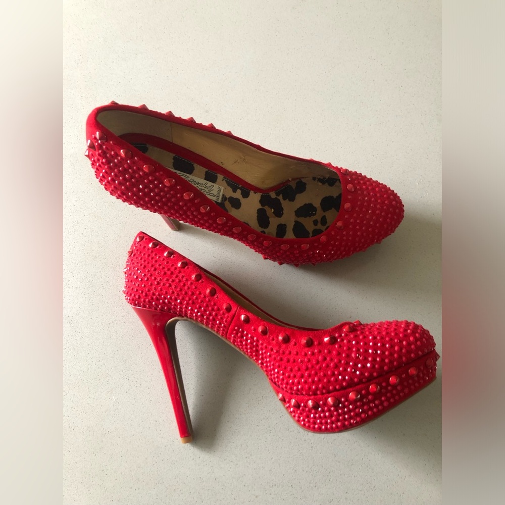 Handmade Studded Platform Stilettos 9.5